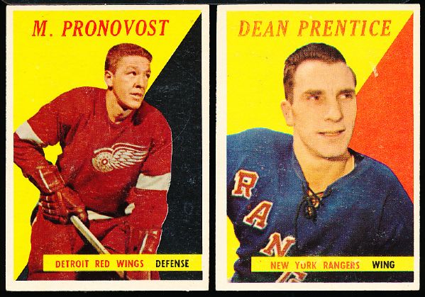 1958-59 Topps Hockey- 4 Diff. Cards