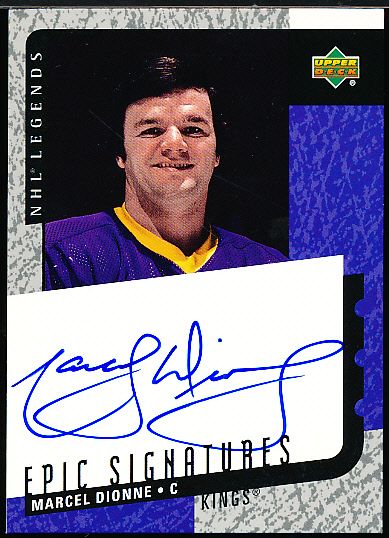 2000-01 Upper Deck Legends Hockey “Epic Signatures” #MD Marcel Dionne, Kings