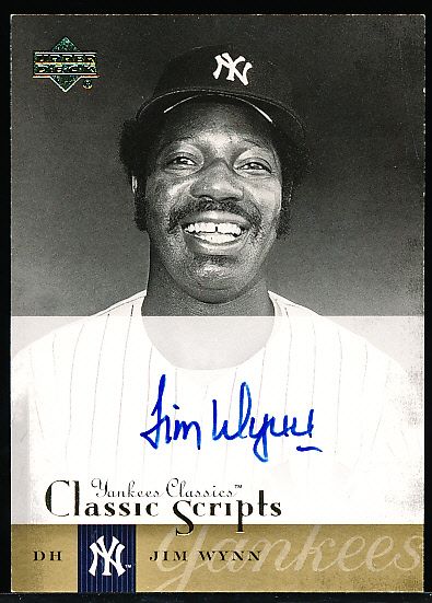 2004 Upper Deck Yankees Classics Bb- “Classic Scripts Autographs”- #AU35 Jim Wynn, Yankees