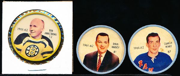 1961-62 Salada/ Shirriff Hockey Coins- 5 Diff.