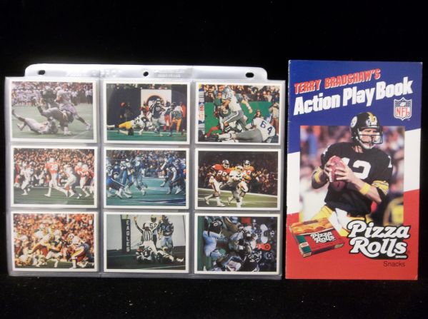 1986 Jeno’s Pizza Rolls Football Complete Set of 56 Stickers with “Play Book” Album