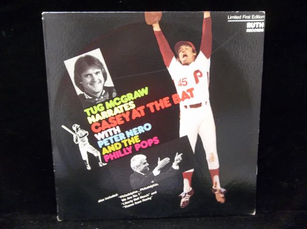 1980 Ruth Records “Tug McGraw Narrates Casey At The Bat With Peter Nero & The Philly Pops 33-1/3 RPM Record- #RS 11233- First Edition