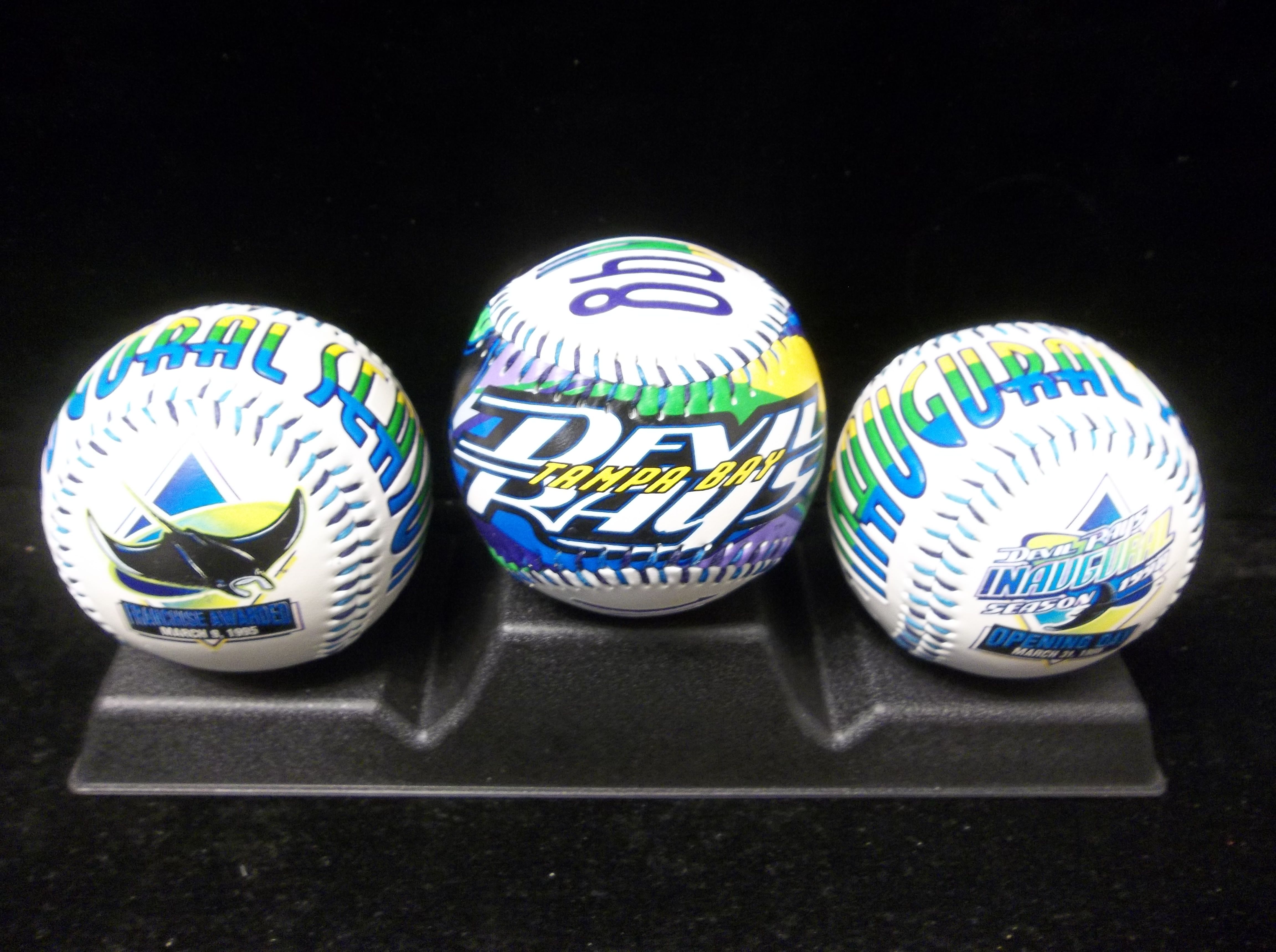 Lot Detail - 1998 McDonald's FotoBall Tampa Bay Devil Rays Inaugural Season  Collector Set of 3 Balls with Base