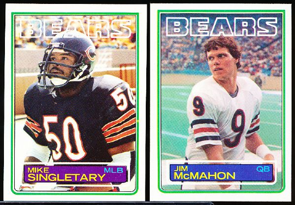 1983 Topps Ftbl.- 6 Asst. Chicago Bears Rookie Cards