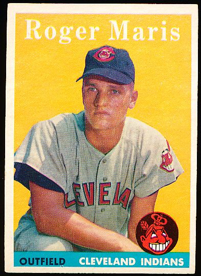 1958 Topps Bb- #47 Roger Maris, Indians- RC