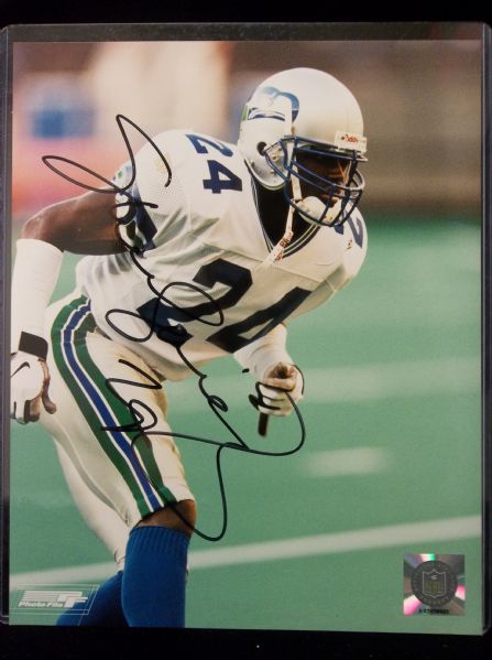 Shawn Springs Autographed Seattle Seahawks Color 8” x 10” Photo