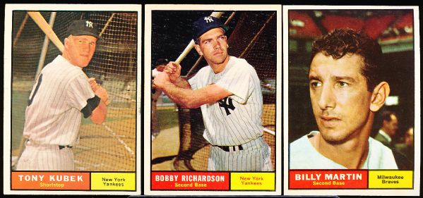 1961 Topps Baseball- 3 Cards