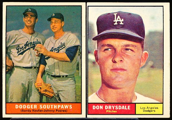 1961 Topps Baseball- 2 Dodgers