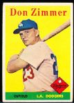 1958 Topps Baseball- #77 Don Zimmer, Dodgers- Yellow Team Variation