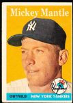 1958 Topps Baseball- #150 Mickey Mantle, Yankees