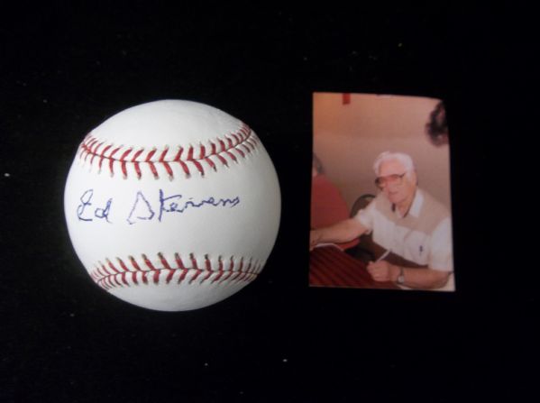 Ed Stevens Autographed Official MLB (Selig Commissioner) Baseball