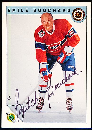 1992 Ultimate Hockey #8 Butch Bouchard, Canadiens- Autographed