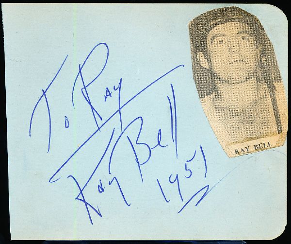 Kay Bell Autographed Wrestling Album Page