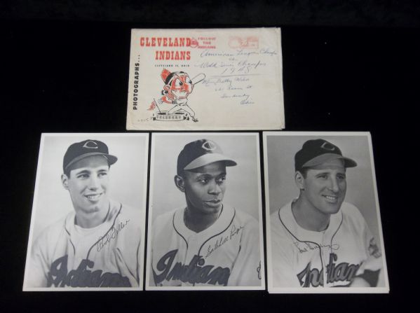 1948 Cleveland Indians Team Issued Photo Pack- 30 Team Issued Photos in Original Mailing Envelope