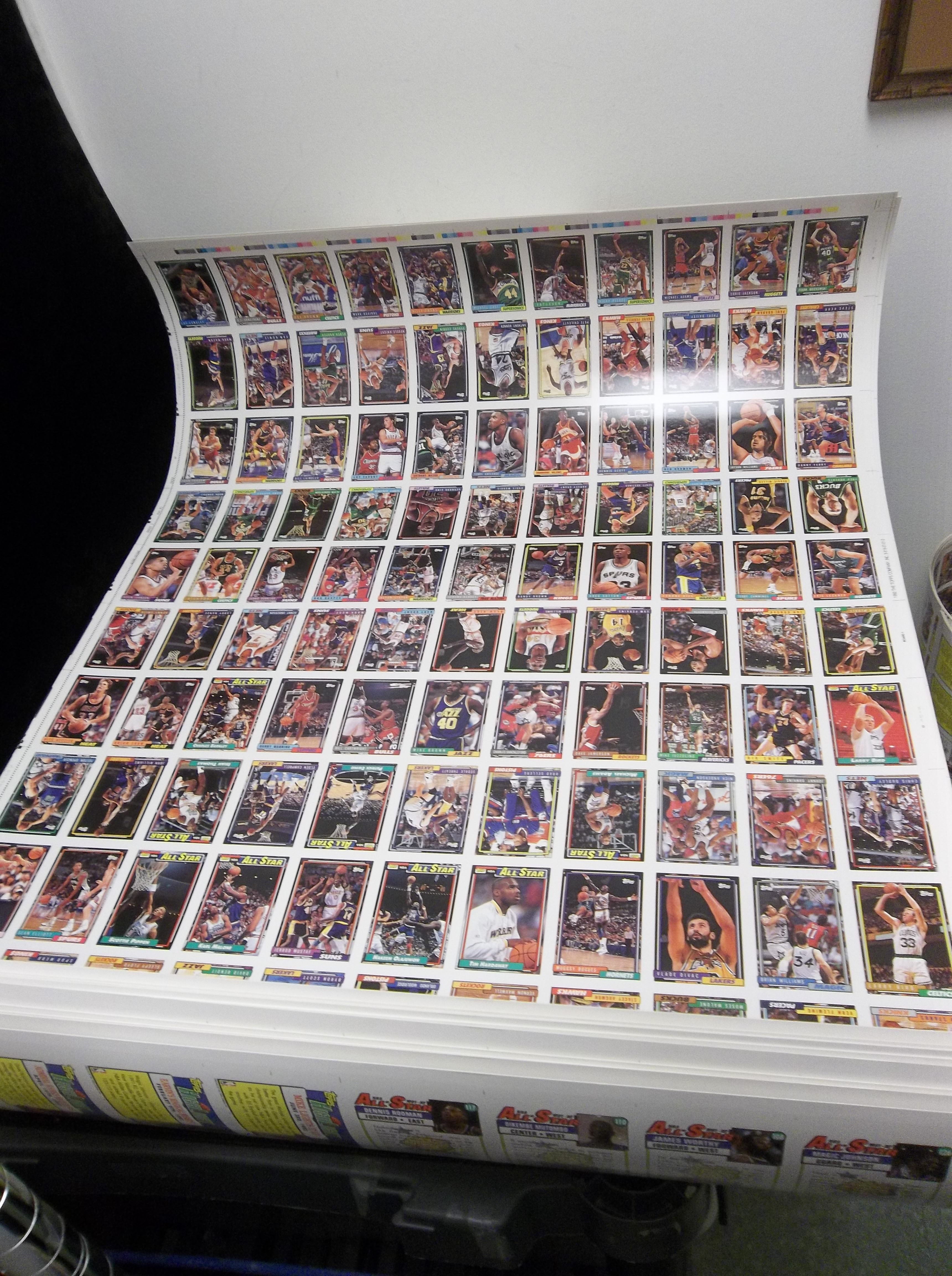 Lot Detail - 1992-93 Topps Basketball- 30 Asst. Uncut Series #1 Sheets