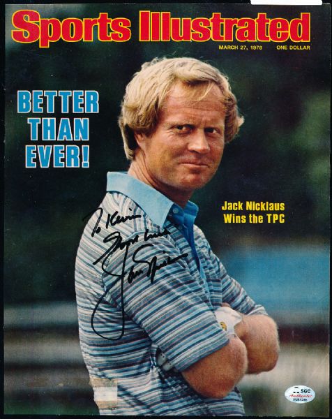 3/27/1978 Sports Illustrated Magazine Front Cover- Autographed by Jack Nicklaus- SGC Certified