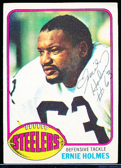 1976 Topps Ftbl. #9 Ernie Holmes, Steelers- Autographed