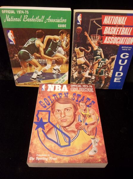 1973-74 through 1975-76 The Sporting News Official NBA Guide- One from Each Year