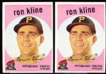 1959 Topps Bb- #265 Ron Kline, Pirates- 6 Cards- Gray backs