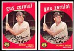 1959 Topps Bb- #409 Gus Zernial, Tigers- 6 Cards