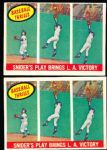 1959 Topps Bb- #468 Duke Snider Thrill- 2 Cards