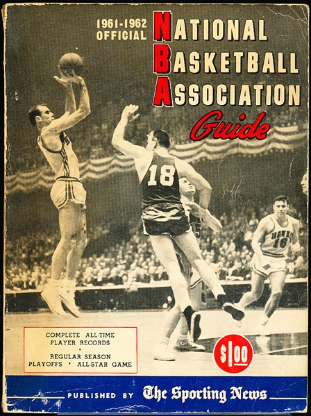 1961-62 The Sporting News Official NBA Guide- Bob Pettit Cover