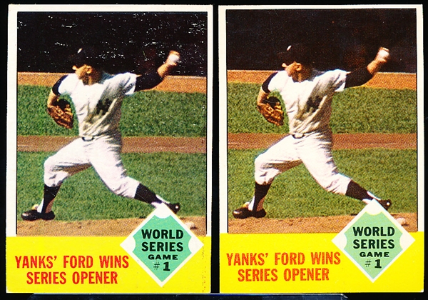 1963 Topps Bb- #142  Whitey Ford (World Series Game #1)- 4 Cards