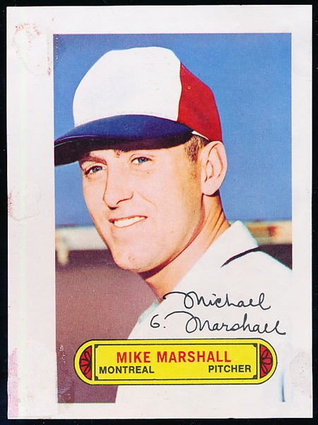 1973 Topps Pin-Ups Bsbl.- Mike Marshall, Expos