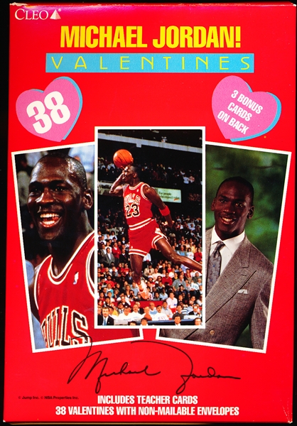 1990’s Cleo Inc. Michael Jordan Valentines Cards- 1 Unopened Case of 25 Boxes (38 Valentines Per Box)