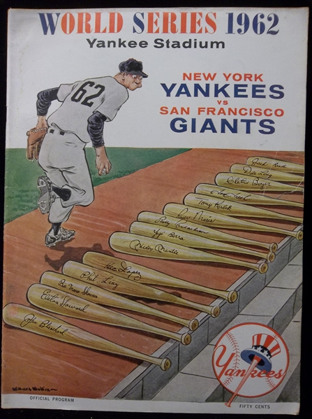 1962 World Series Baseball Program @ New York Yankees- vs. S.F. Giants