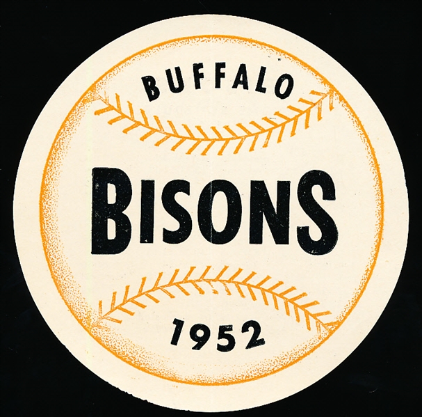 1952 Buffalo Bisons Minor League Bsbl. 4-½” Diameter Paper Home Schedule