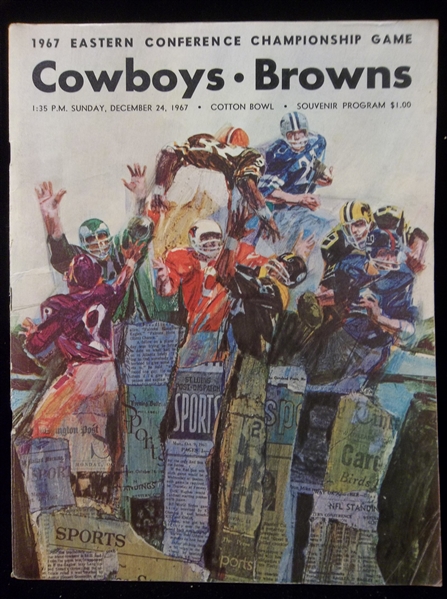 December 24, 1967 NFL Eastern Conference Championship Program- Cleveland Browns @ Dallas Cowboys