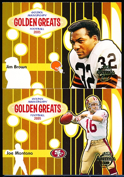 2005 Topps Football- “Golden Anniversary Golden Greats” Complete Insert Set of 10