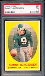 1958 Topps Football- #90 Sonny Jurgensen, Eagles- PSA NM 7 – Rookie!