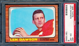 1966 Topps Football- #67 Len Dawson, Chiefs- PSA Ex-Mt 6