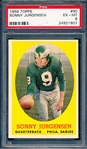 1958 Topps Football- #90 Sonny Jurgensen, Eagles- Rookie! – PSA Ex-Mt 6 