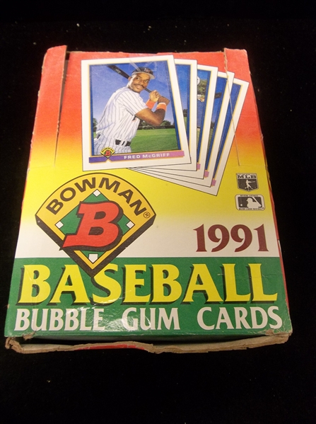 1991 Bowman Baseball- 1 Unopened Wax Box