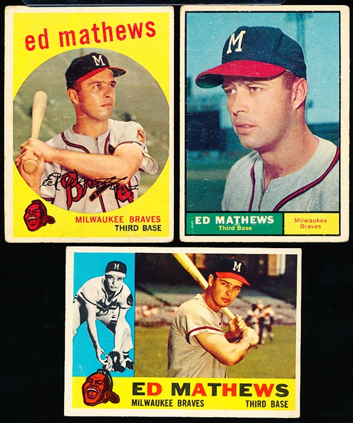 Ed Mathews- 3 Cards