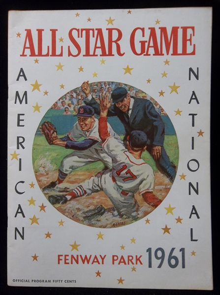 July 31, 1961 MLB All-Star Game Program From Boston (2nd Game)- 1-1 Tie!