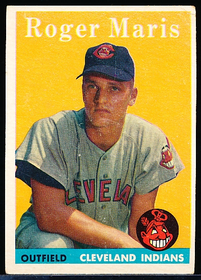 Lot Detail - 1958 Topps Baseball- #47 Roger Maris, Cleveland Indians ...