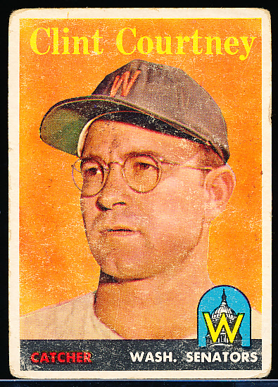 Lot Detail - 1958 Topps Bb- #92 Clint Courtney, Washington- Yellow Name ...