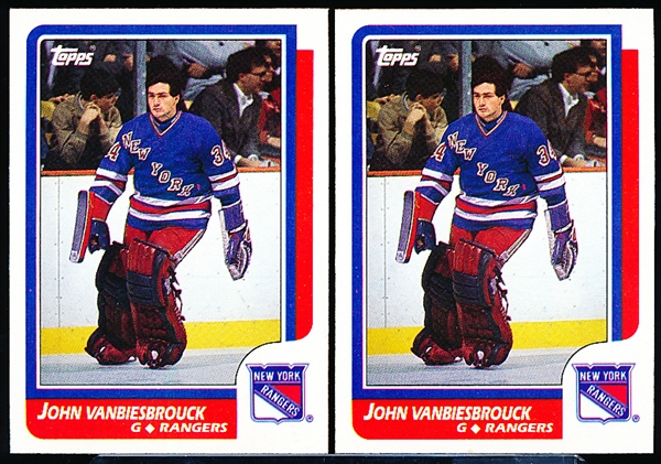 1986-87 Topps Hockey #9 John Vanbiesbrouck RC, Rangers- 6 Cards