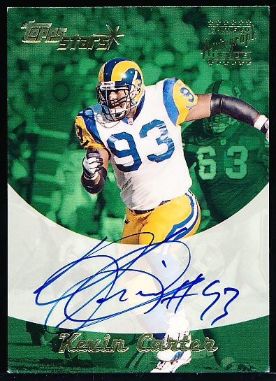 2000 Topps Stars Football- “Autographs”- #KC Kevin Carter, Rams