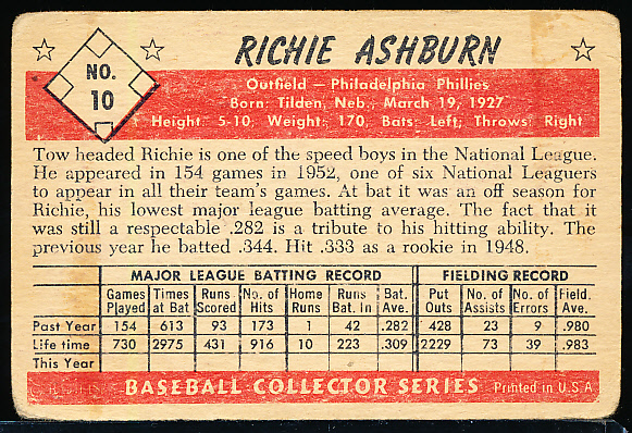 1953 Bowman Color Richie Ashburn