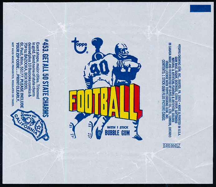 1972 Topps Football Wrappers- 3 Diff.