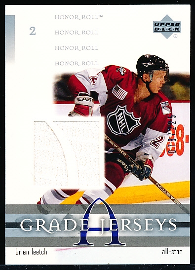 2002-03 Upper Deck Honor Roll Hockey- “Grade A Jerseys”- #J-BL Brian Leetch, NHL All-Star- #78/225