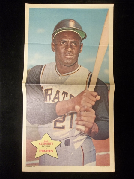 1968 Topps Baseball Posters #6 Bob Clemente, Pirates