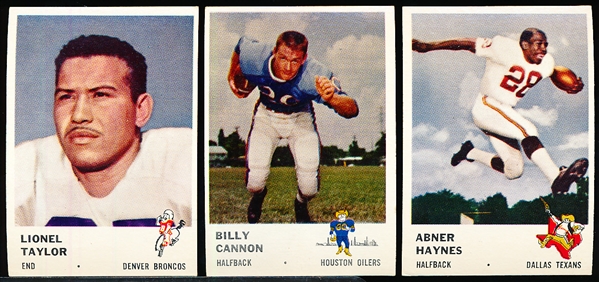 1961 Fleer Ftbl.- 19 Diff. AFL Cards