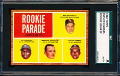 1962 Topps Baseball- #595 Rookie Parade-Ed Charles- SGC A (Authentic)- Hi# SP!