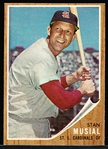 1962 Topps Bb- #50 Stan Musial, Cardinals